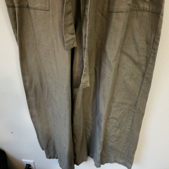 The Shanty corporation Cotton Flax Utility Slvless Jumpsuit Green Women S Chic - Picture 9 of 16